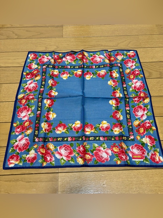 Kenzo Accessories - KENZO Multicolor Floral 100% Cotton Handkerchief/Bandana/Scarf size 44cm 17.5”